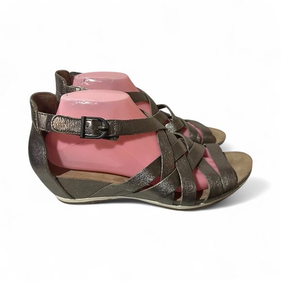Dansko Vivian Gladiator Sandals Gray Metallic Leather EU40 US 9.5 Y2K Style - Picture 2 of 7
